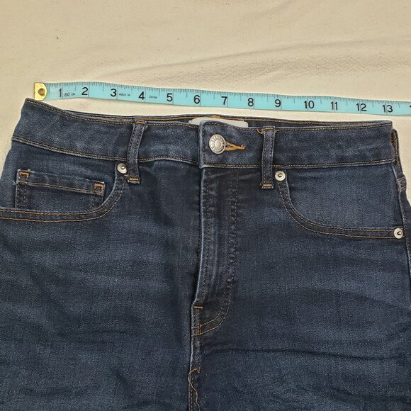 Everlane Dark The Curvy High-Rise Skinny Jean Size 28 Crop Dark Wash Slim - Picture 14 of 16